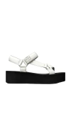 Tory Burch Round Toe Platform Sandals In White
