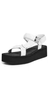 Tory Burch Mellow Metallic Leather Platform Sandals In Multi