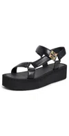 Tory Burch Mellow Platform Sandal In Perfect Black/gold