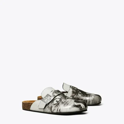 Tory Burch Mellow Printed Mule In Cat Portrait