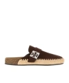 Tory Burch Mellow Raffia Mules In Brown
