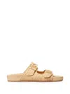 Tory Burch Mellow Logo-embellished Raffia And Leather Sandals In Neutral