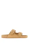 Tory Burch Mellow Logo-embellished Raffia And Leather Sandals In Neutral