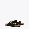 Tory Burch Mellow Suede Dual-buckle Slide Sandals