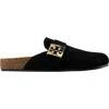 Tory Burch Mellow Suede Buckle Slide Mules