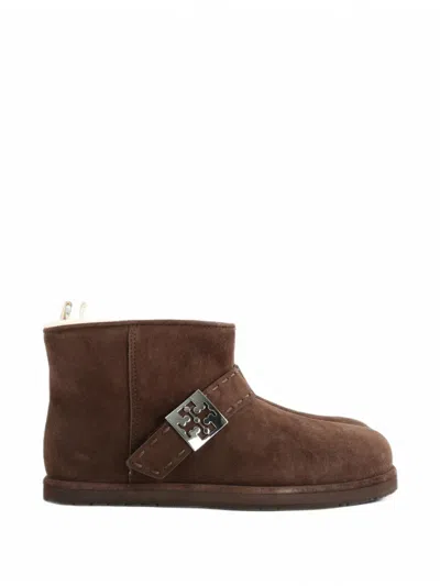 Tory Burch Mellow Shearling Ankle Boot In Brown