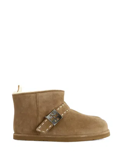 Tory Burch Mellow Shearling Ankle Boot In Brown