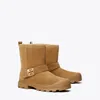 Tory Burch Mellow Shearling Boot In Chestnut/gold