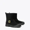 Tory Burch Mellow Shearling Boot In Perfect Black/gold
