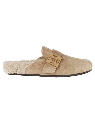 Tory Burch Mellow Faux Shearling Lined Mule In Brown