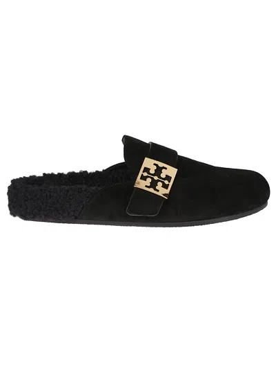 Tory Burch Mellow Faux Shearling Lined Mule In Black