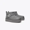 Tory Burch Mellow Genuine Shearling Lined Platform Boot In Gray