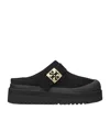 Tory Burch Mellow Shearling Platform Mules In Black