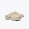 Tory Burch Mellow Shearling Platform Mule In White