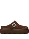 Tory Burch Mellow Shearling Platform Mule In Brown