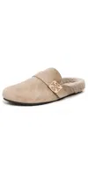 Tory Burch Mules Mellow In Shearling Color Taupe In Noisette/taupe