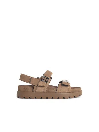 Tory Burch 'mellow Sport' 'river Rock' Suede Sandals In Multi