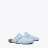 Tory Burch Mellow Studded Mule In Blue Cloud/silver