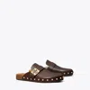 Tory Burch Mellow Studded Mule In Deep Mocha/gold
