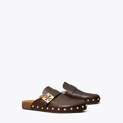 Tory Burch Mellow Studded Mule In Deep Mocha/gold