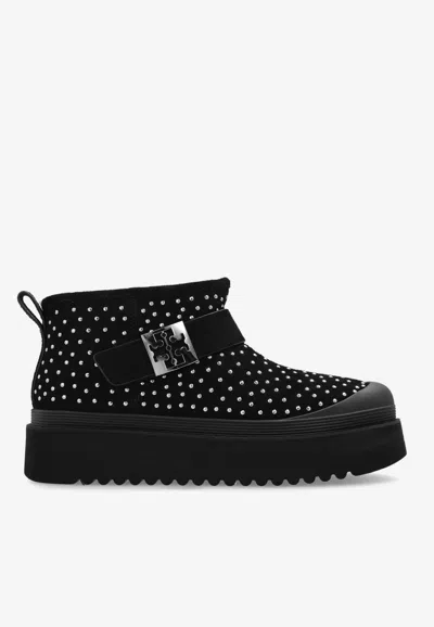 TORY BURCH MELLOW STUDDED PLATFORM ANKLE BOOTS