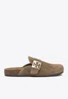 Tory Burch Mellow Logo Shearling Flat Mules