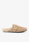 Tory Burch Mules Mellow In Shearling Color Taupe In Beige