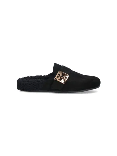 TORY BURCH TORY BURCH MELLOW SUEDE MULES – BLACK