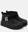 Tory Burch Mellow Studded Platform Ankle Boots In Beige