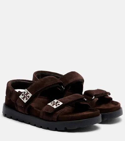 Tory Burch Mellow Suede Sandals In Brown