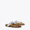 Tory Burch Mellow T-strap Sandal In Aria Blue/avola