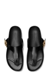 Tory Burch Leather Thong Sandals In Black