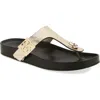 Tory Burch Mellow Thong Sandal In Spark Gold/perfect Black