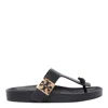 Tory Burch Leather Thong Sandals In Black