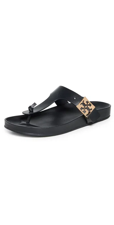 TORY BURCH MELLOW THONG SANDALS PERFECT BLACK / PERFECT BLACK