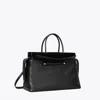 Tory Burch Mercer Distressed Large Satchel In Black