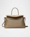 Tory Burch Mercer Large Pebbled Leather Satchel Bag In Wild Mushroom
