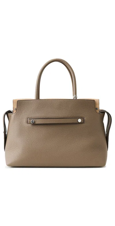 Tory Burch Mercer Pebbled Satchel Wild Mushroom