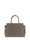 Tory Burch Mercer Pebbled Satchel With Structured Silhouette In Gray