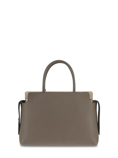 Tory Burch Mercer Pebbled Satchel With Structured Silhouette In Gray
