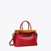 Tory Burch Mercer Textured Satchel In Ruby
