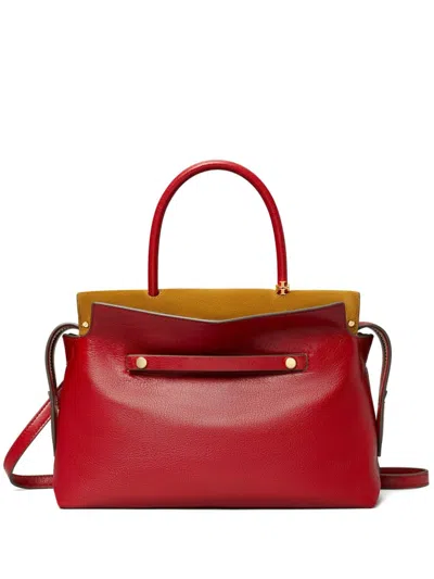 Tory Burch Mercer Textured Tote Bag In Red