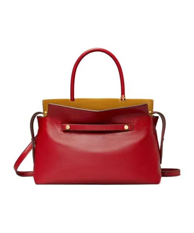 Tory Burch Mercer Textured Tote Bag In Red