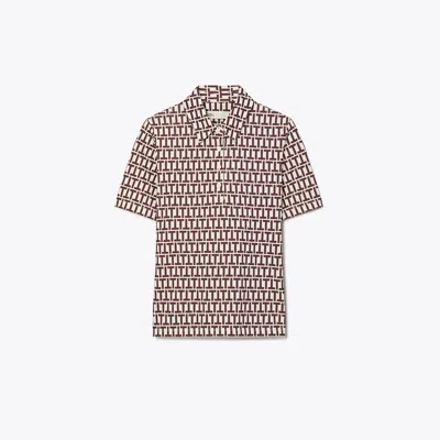 Tory Burch Mercerized Cotton Polo In Brown