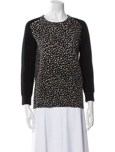 Pre-owned Tory Burch Merino Wool Camouflage Print Sweater