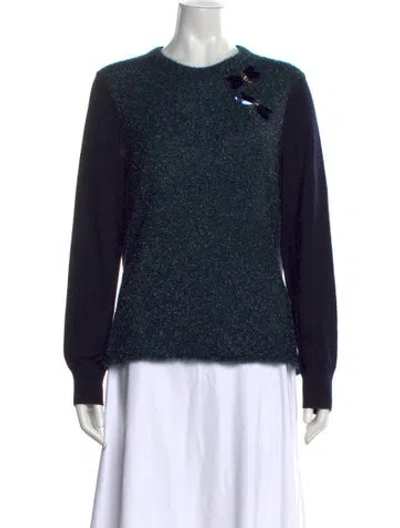 Pre-owned Tory Burch Merino Wool Crew Neck Sweater