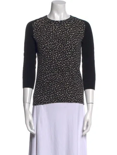 Pre-owned Tory Burch Merino Wool Crew Neck Sweater In Black