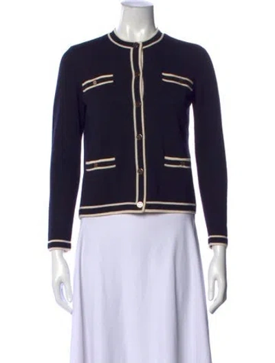 Pre-owned Tory Burch Merino Wool Crew Neck Sweater In Multi