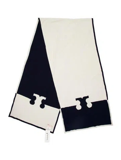 Pre-owned Tory Burch Merino Wool Floral Print Scarf In Multi