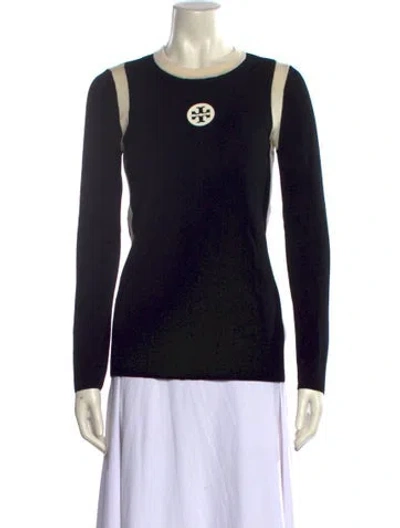 Pre-owned Tory Burch Merino Wool Graphic Print Sweater